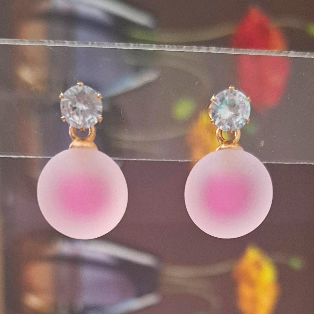 Aurora Frost Faux Pearl Stud Earrings