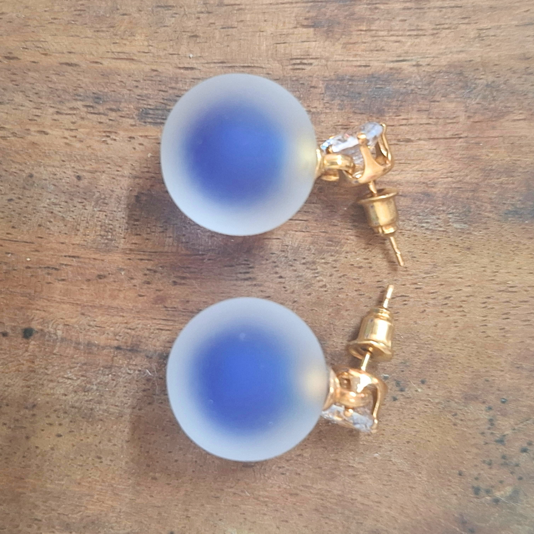 Aurora Frost Faux Pearl Stud Earrings