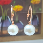 Luna Faux Pearl Hoop Earrings – Minimalist Statement Pearl Drops