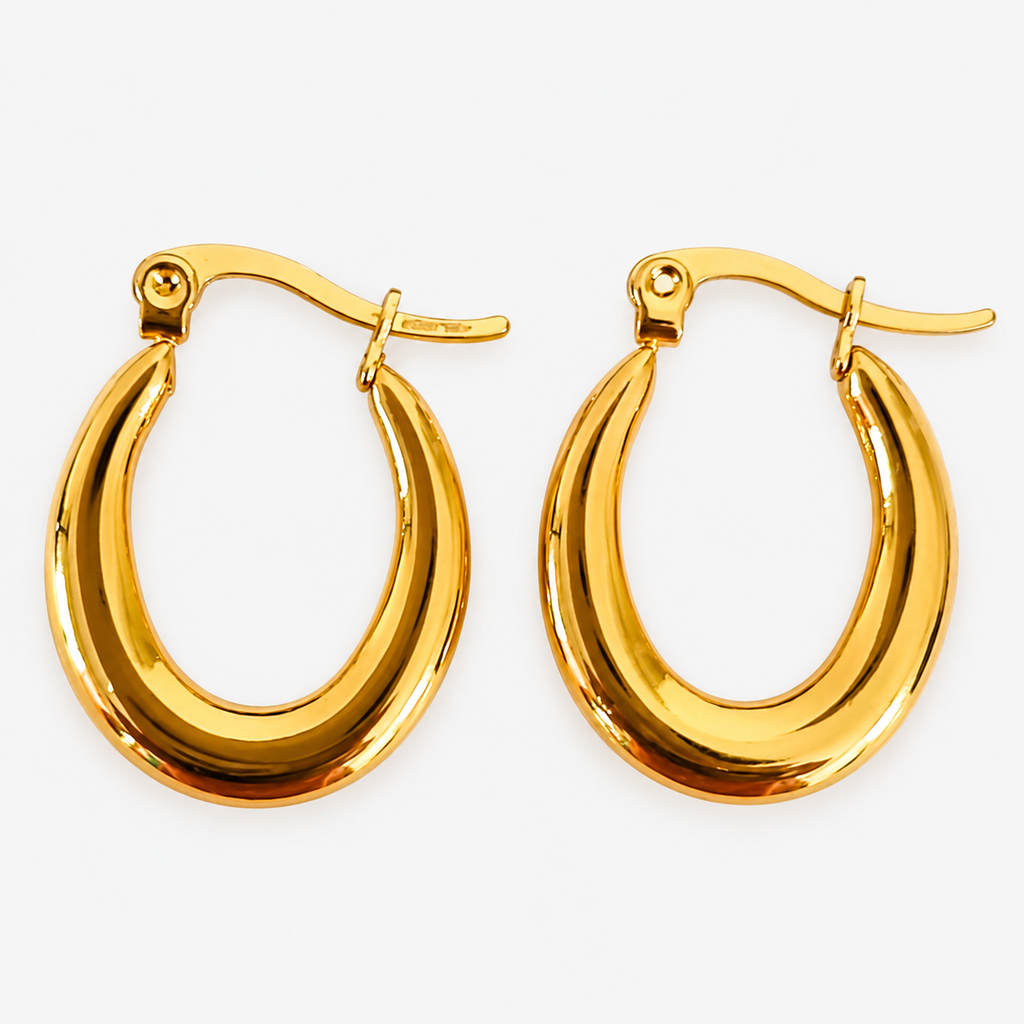 Aurelia Gold-Tone Oval Hoop Earrings