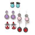 Vintage Oxidized Earrings - Combo of 5 Unique Designs