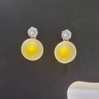 Aurora Frost Faux Pearl Stud Earrings