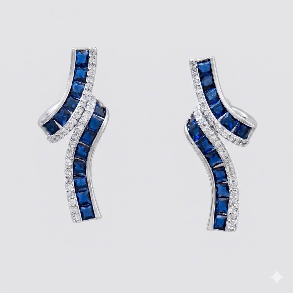 Twisted Elegance Anti-Tarnish American Diamond Earrings