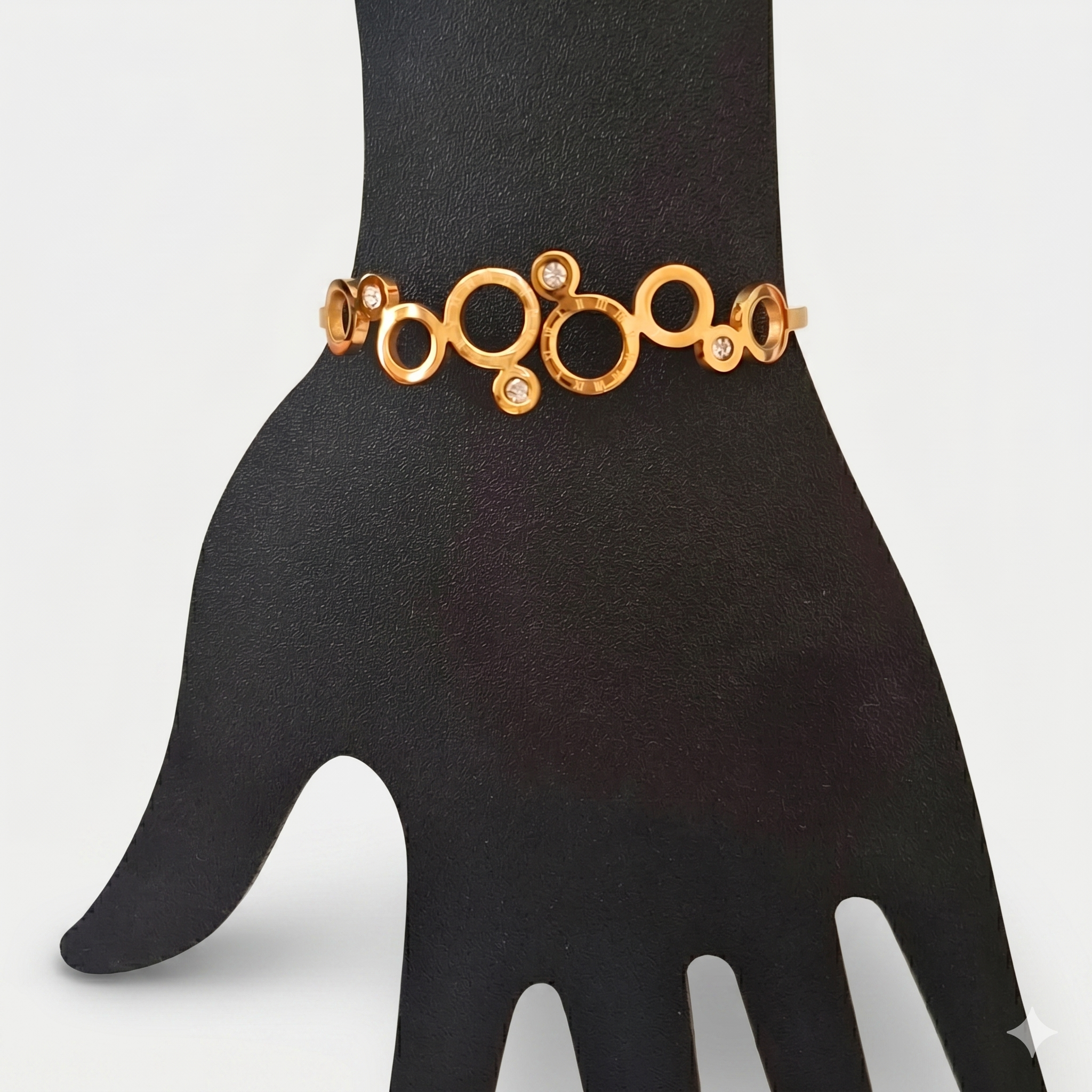 Celestia Circle Anti-Tarnish Bracelet – Gold Stainless Steel Kada