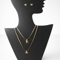 Elegant Bow Charm Jewelry Set (5-in-1 Combo) – 2 Necklaces & 3 Stud Earrings