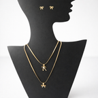 Elegant Bow Charm Jewelry Set (5-in-1 Combo) – 2 Necklaces & 3 Stud Earrings