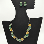 Enamel Finish Necklace & Earrings Set