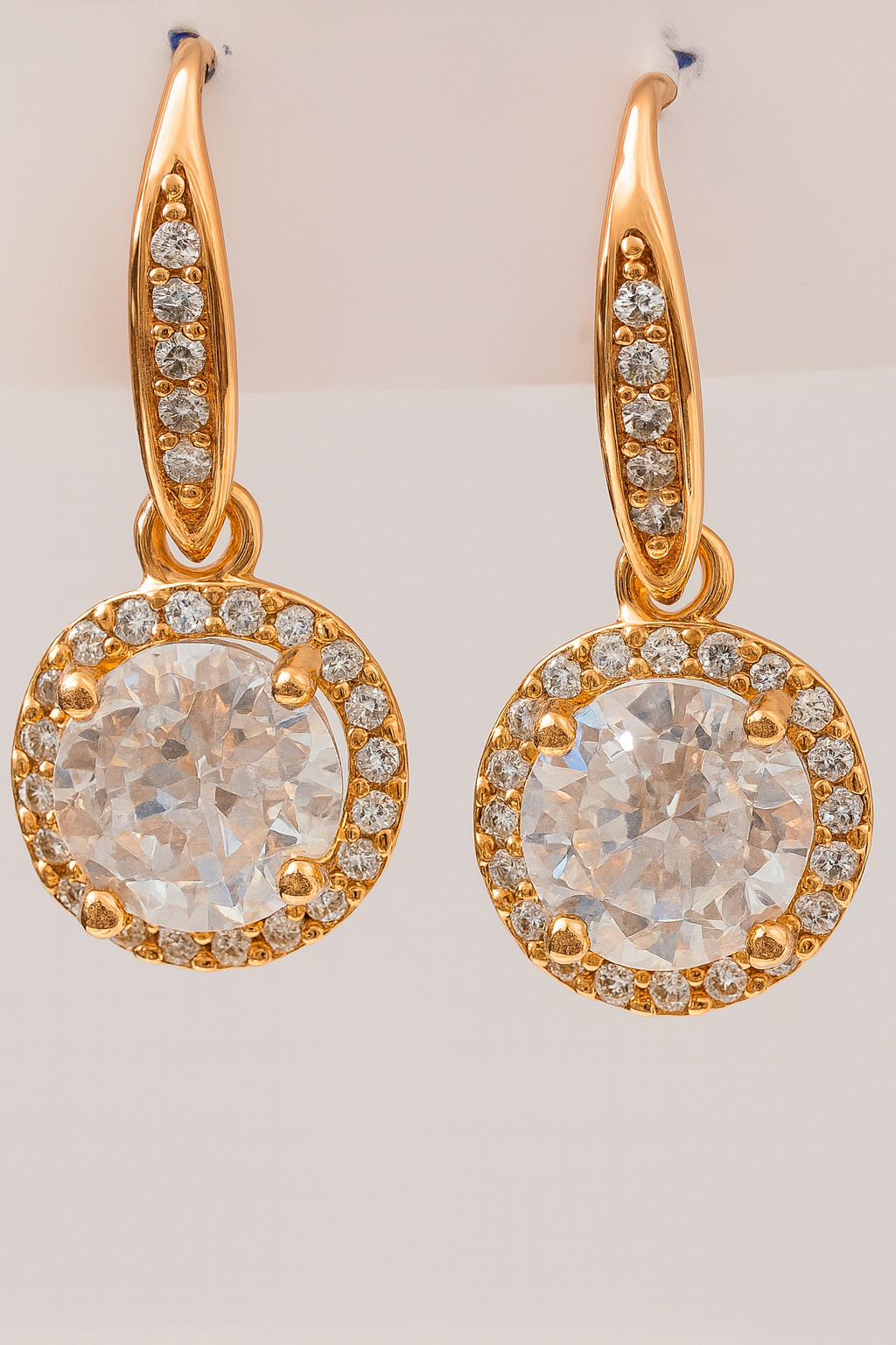 Elegant Glow Brass Hoop Drop & Floral Stud Earrings Combo with American Diamonds