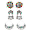 Oxidized Multicolor Statement Earrings Combo - Set of 3
