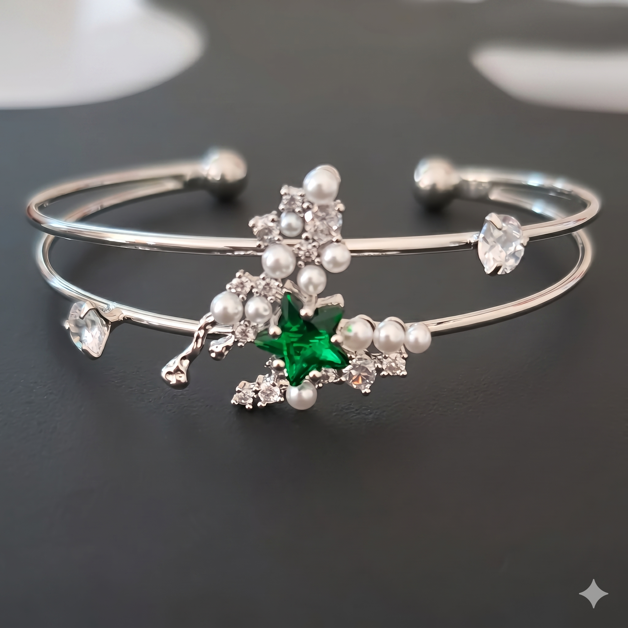 Anti-Tarnish Celestial Pearl Star Bracelet for Women