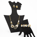 Contemporary Enamel Painted Necklace Set – Necklace, Earrings & Bracelet