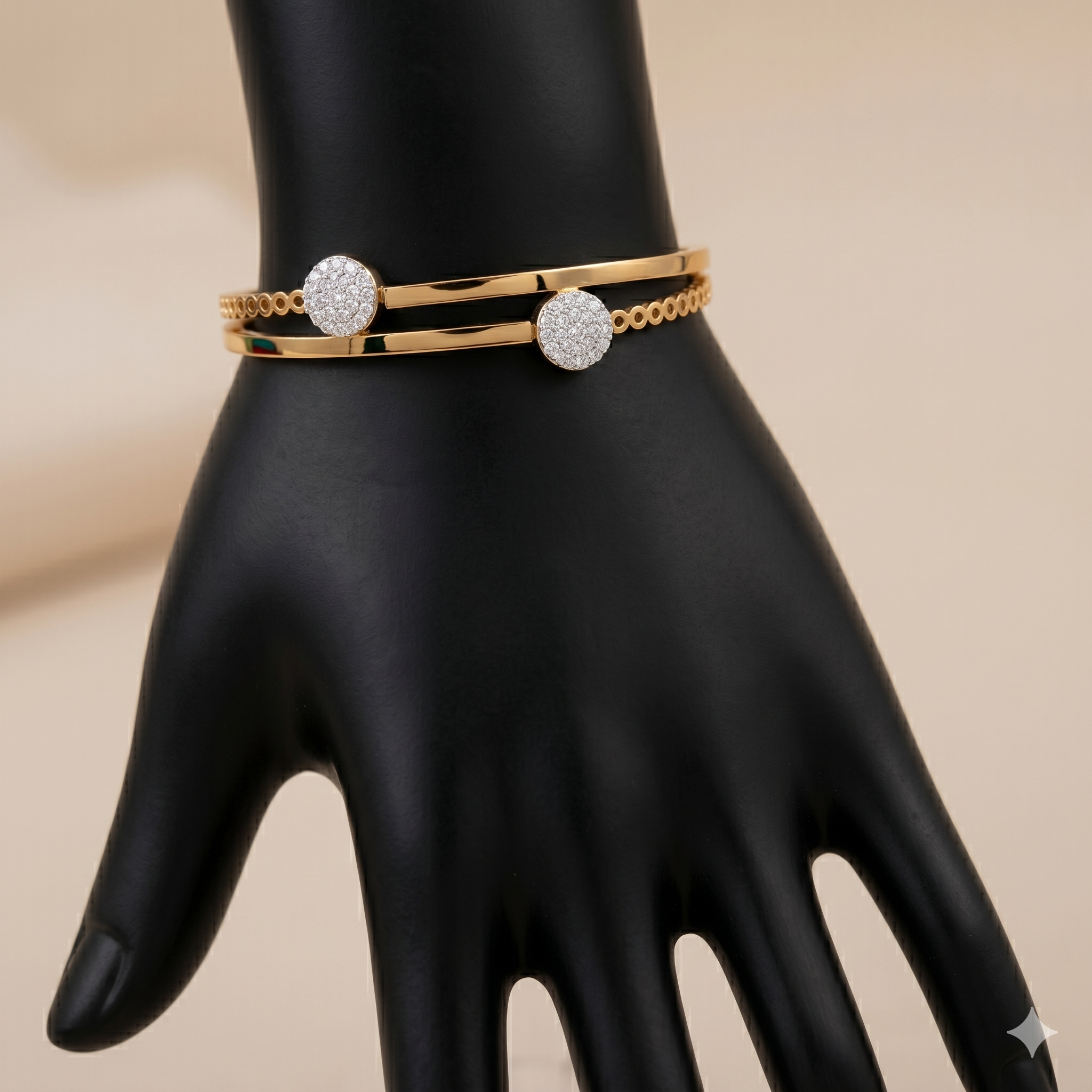 Dual Halo Crystal Openable Anti-Tarnish Bracelet