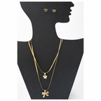5-Piece Gold-Toned Jewelry Combo Set (2 Necklaces + 3 Earrings)