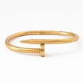 Minimalist Nail Design Gold Tone Bracelet