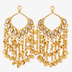 Kashmiri Gold-Tone Chandbali Ghungroo Earrings