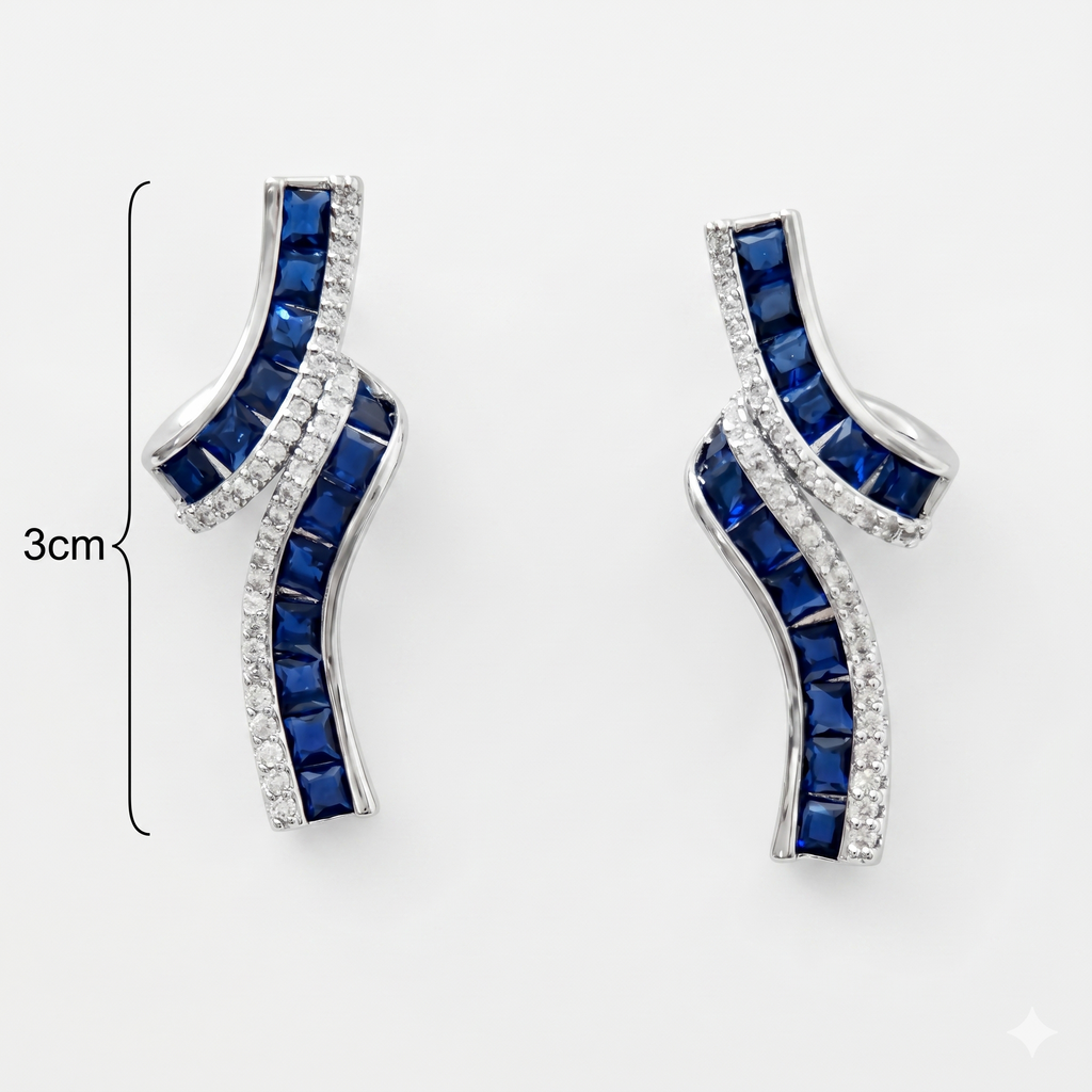 Twisted Elegance Anti-Tarnish American Diamond Earrings