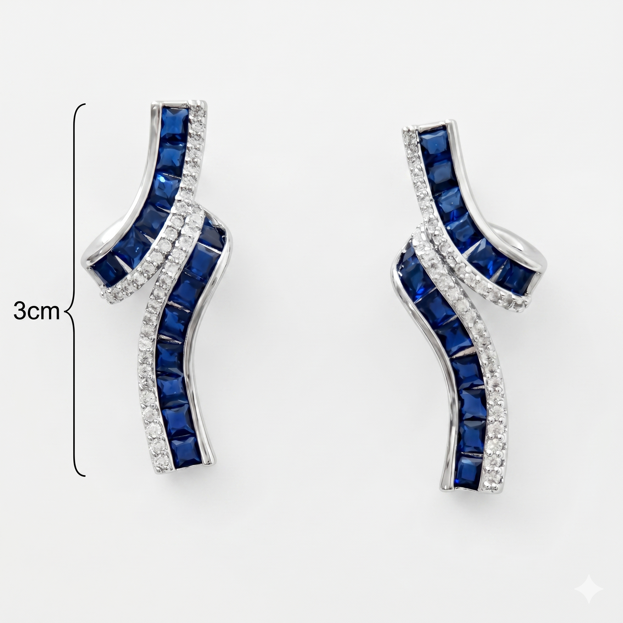 Twisted Elegance Anti-Tarnish American Diamond Earrings