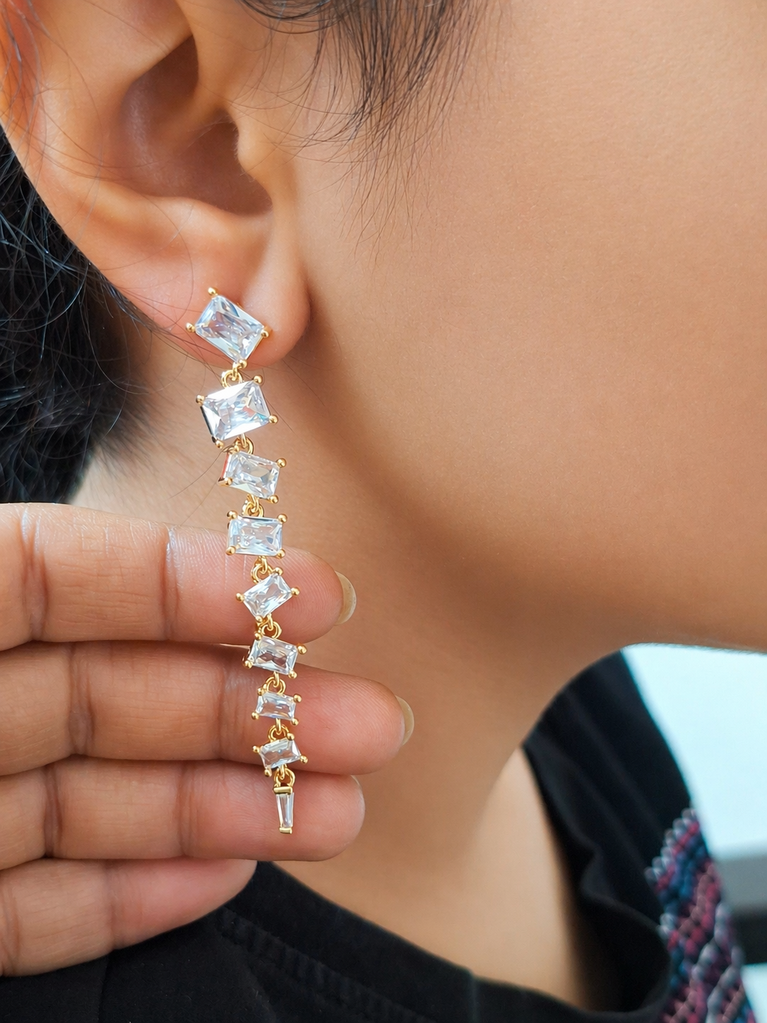 Radiant Cascade Drop Earrings (Anti-Tarnish | Premium Finish)