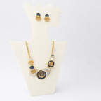Contemporary Enamel Painted Necklace Set – Necklace, Earrings & Bracelet
