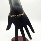 Dual Layer Butterfly Charm Stainless Steel Bracelet – Black & Gold