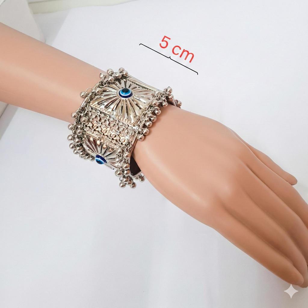 Vintage Oxidized Tribal Statement Cuff Bracelet Set (Pack of 3)