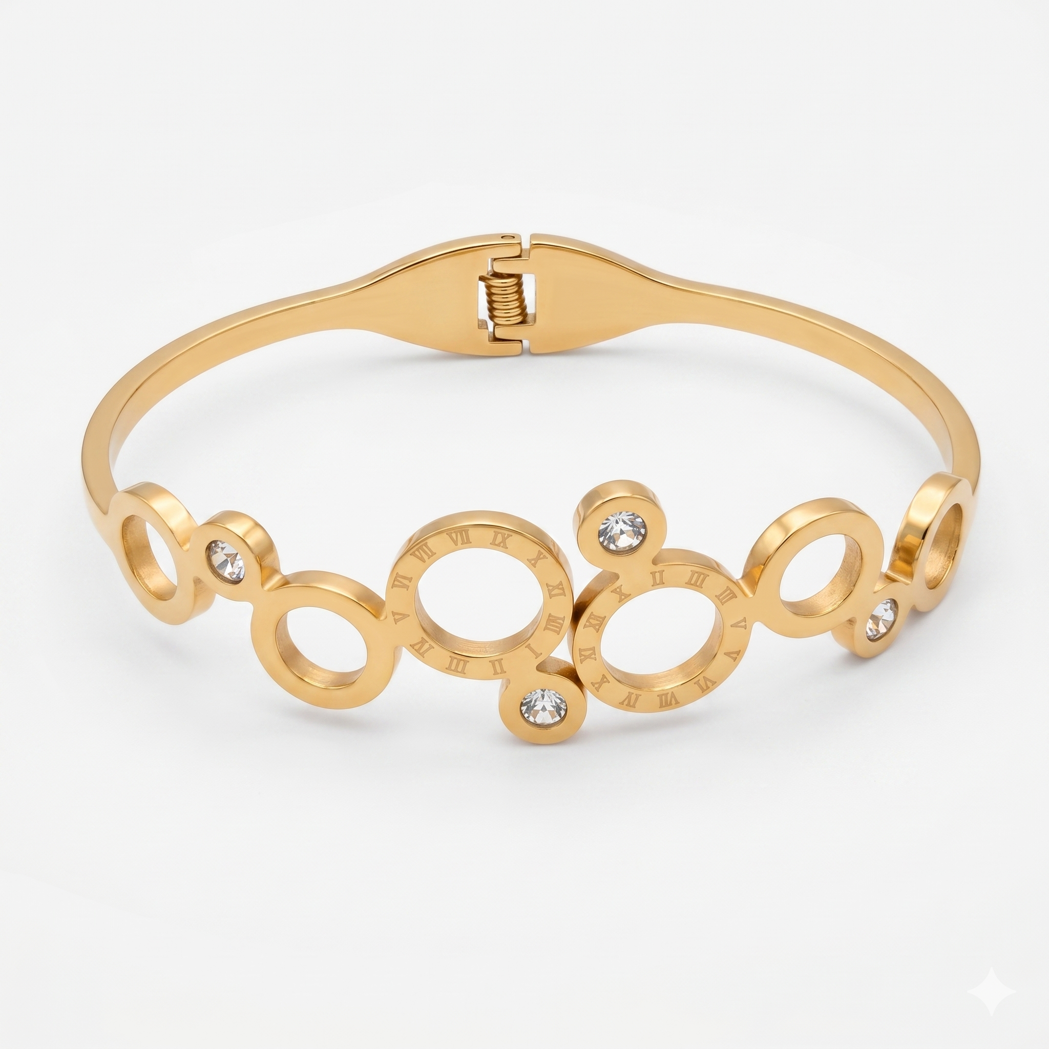 Celestia Circle Anti-Tarnish Bracelet – Gold Stainless Steel Kada