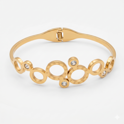 Celestia Circle Anti-Tarnish Bracelet – Gold Stainless Steel Kada
