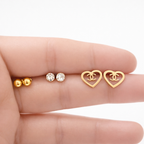 5-Piece Gold-Toned Jewelry Combo Set (2 Necklaces + 3 Earrings)