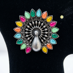 Mayura Mosaic Oxidized Statement Stud Earrings