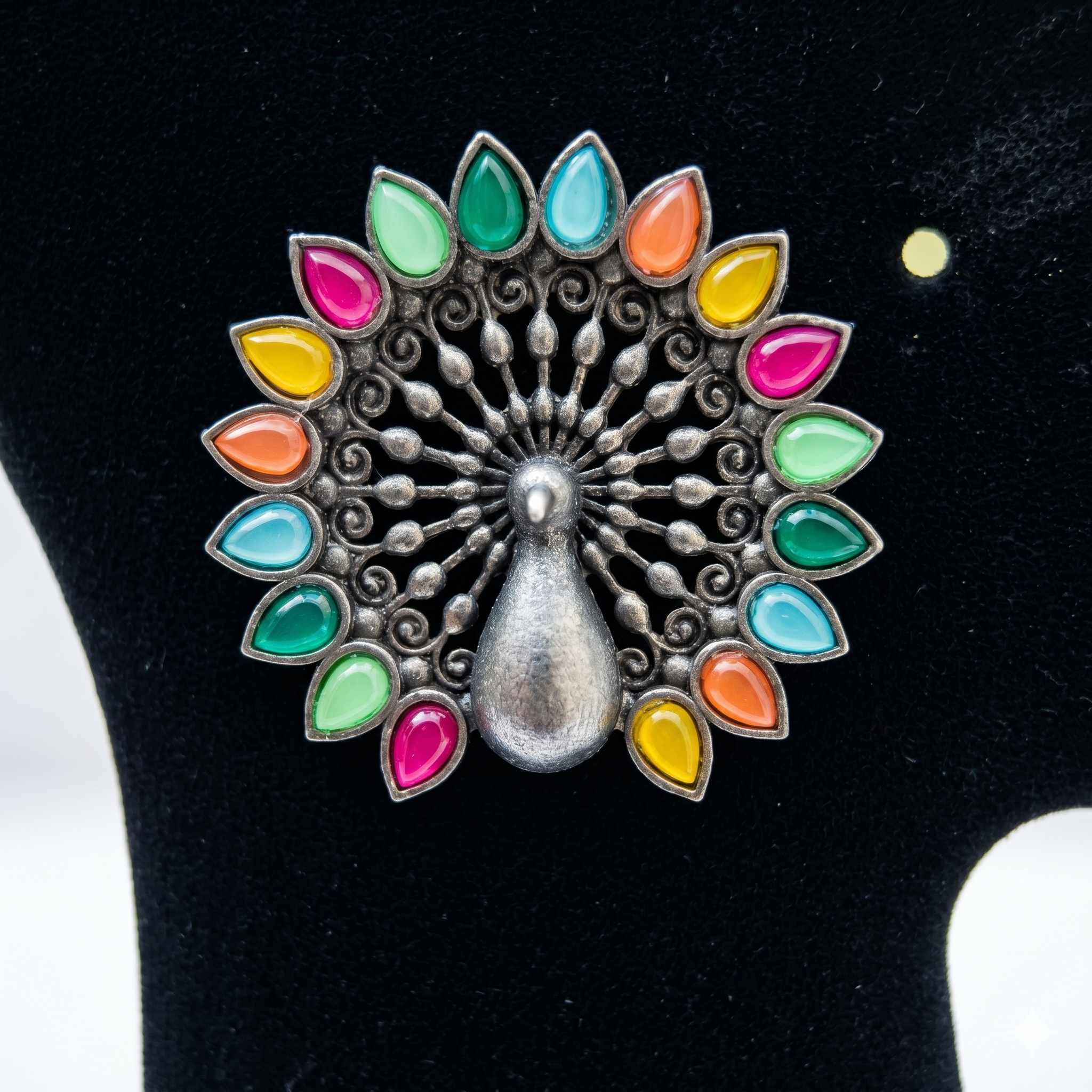 Mayura Mosaic Oxidized Statement Stud Earrings