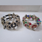 Ethnic Oxidized Charm Bracelets – Set of 2