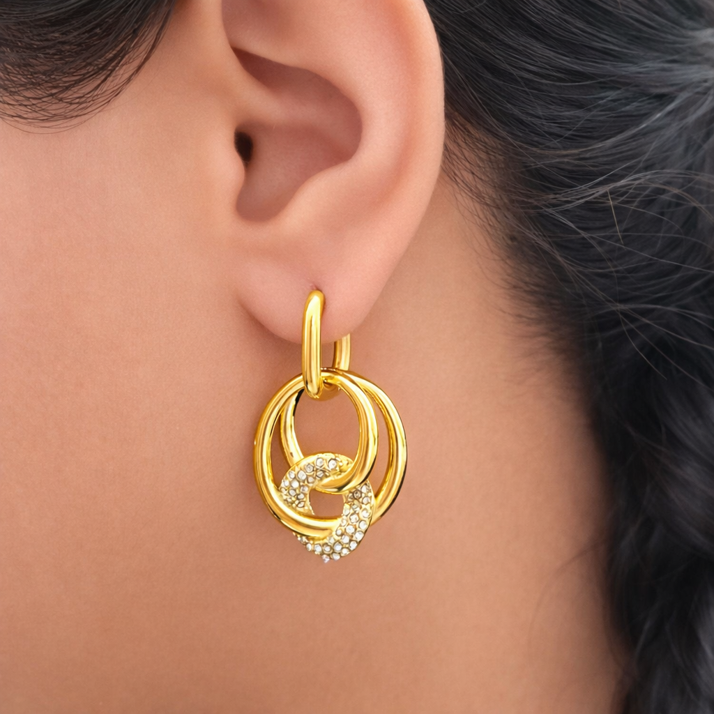 Statement Knot Hoop Earrings – Anti-Tarnish Gold Finish
