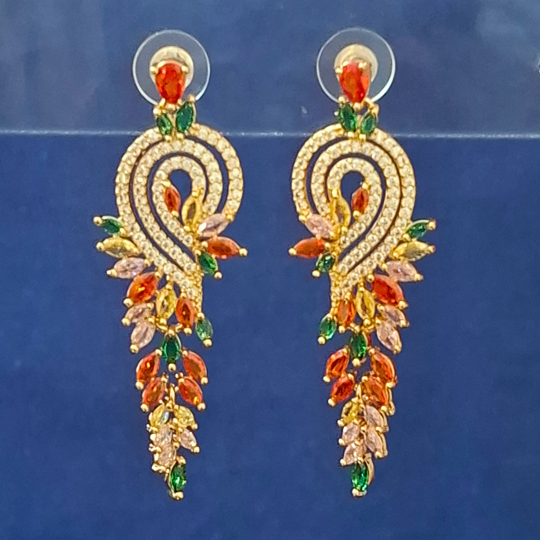 Luxe Multicolor Paisley Drop Earrings - Anti-Tarnish & Premium Finish