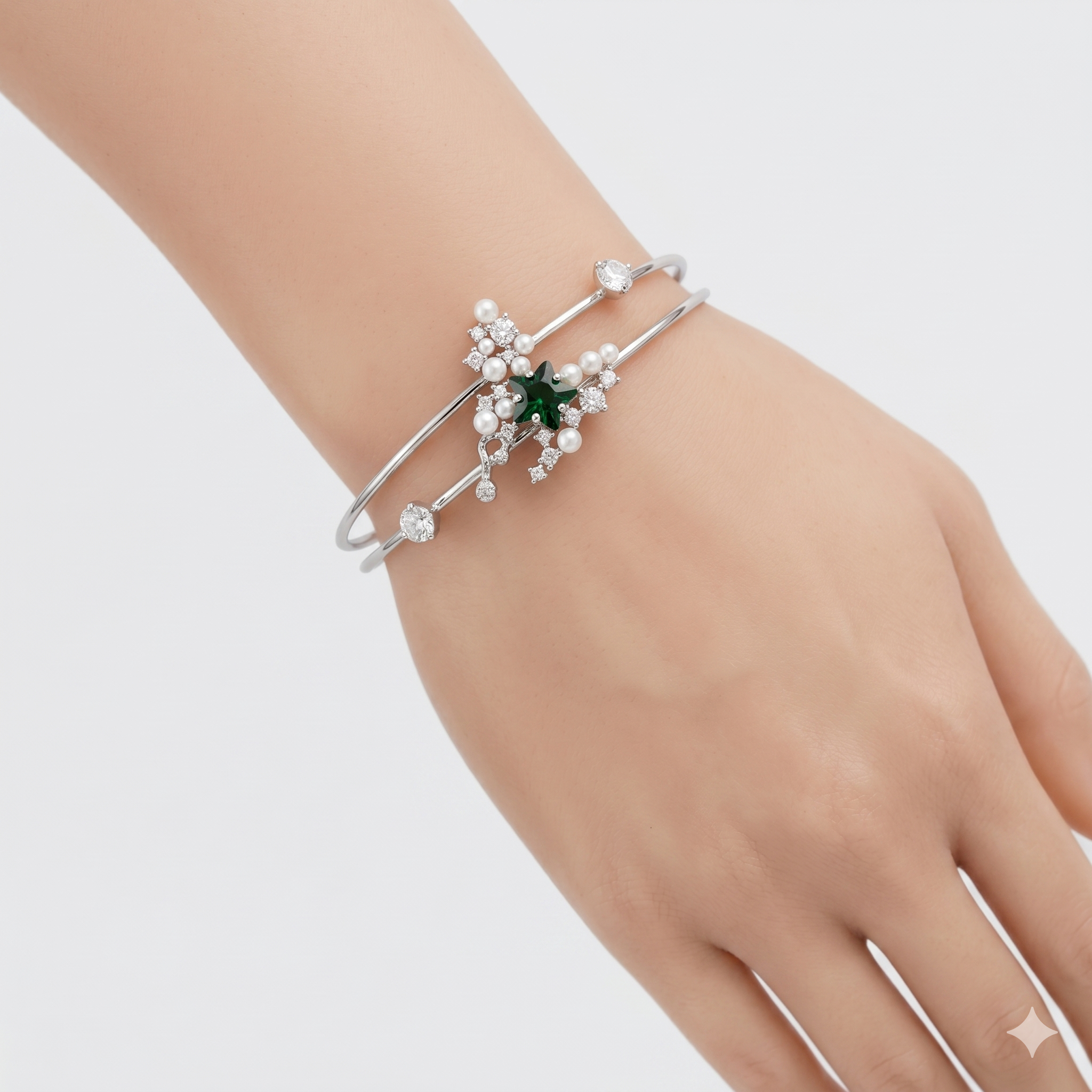 Anti-Tarnish Celestial Pearl Star Bracelet for Women