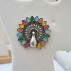 Mayura Mosaic Oxidized Statement Stud Earrings