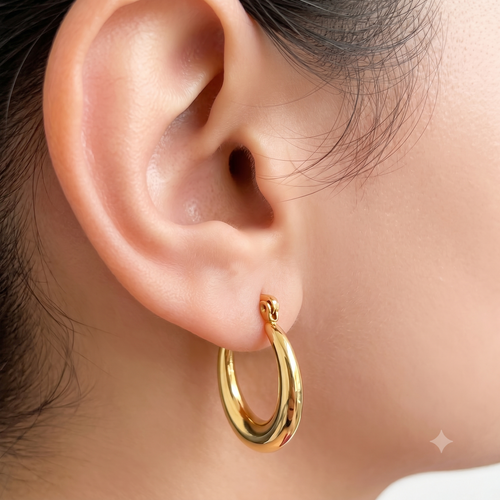 Aurelia Gold-Tone Oval Hoop Earrings