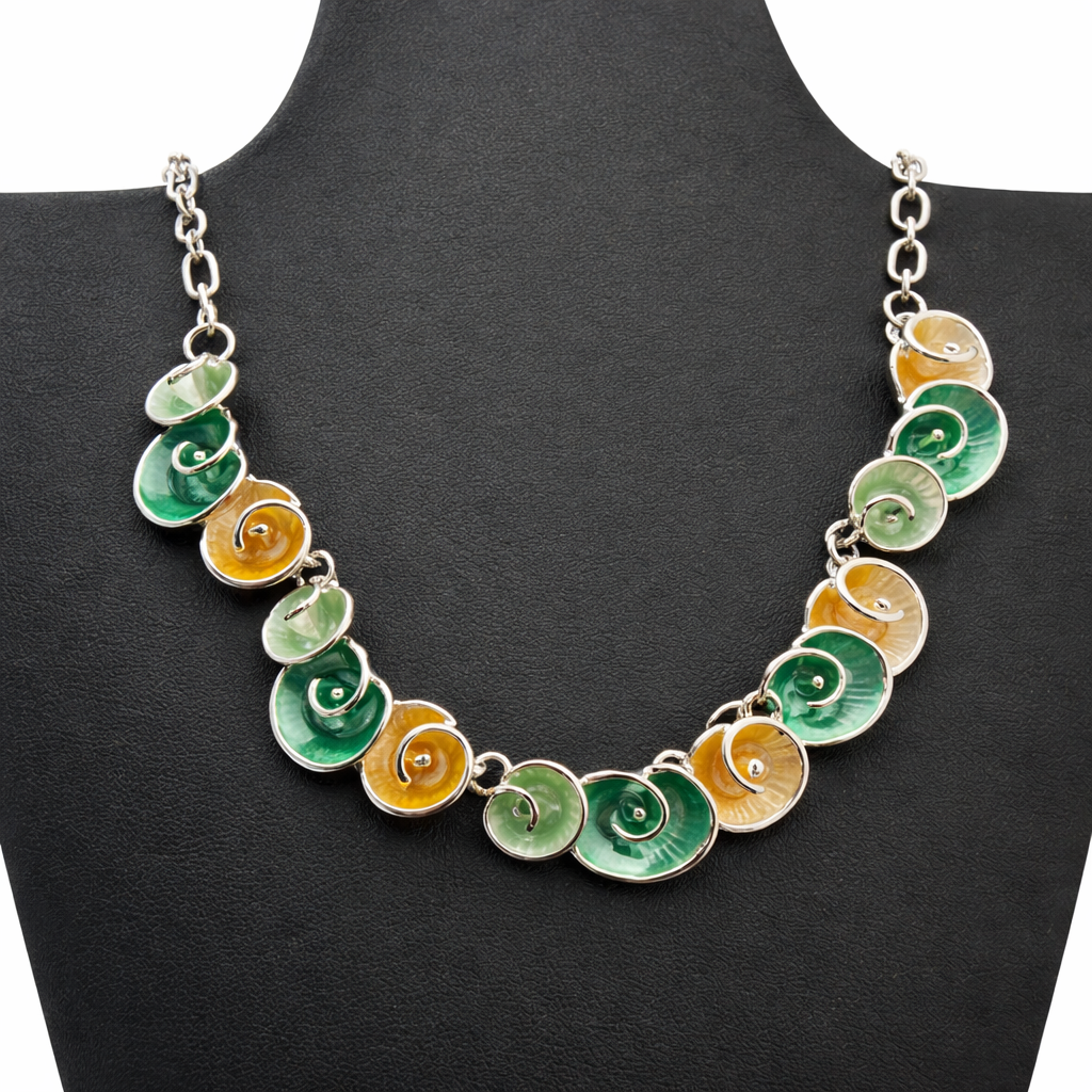 Enamel Finish Necklace & Earrings Set