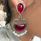 Oxidized Pearl Drop Earring Combo – Set of 2