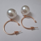 Luna Faux Pearl Hoop Earrings – Minimalist Statement Pearl Drops