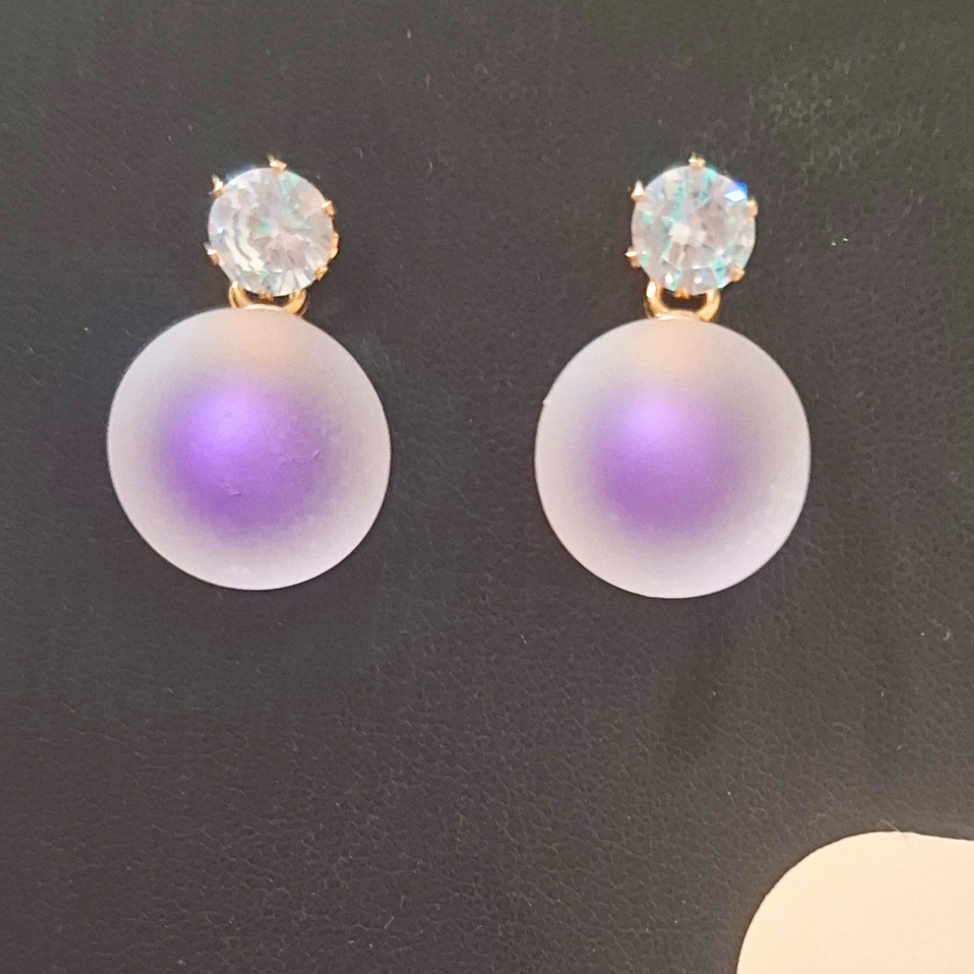 Aurora Frost Faux Pearl Stud Earrings