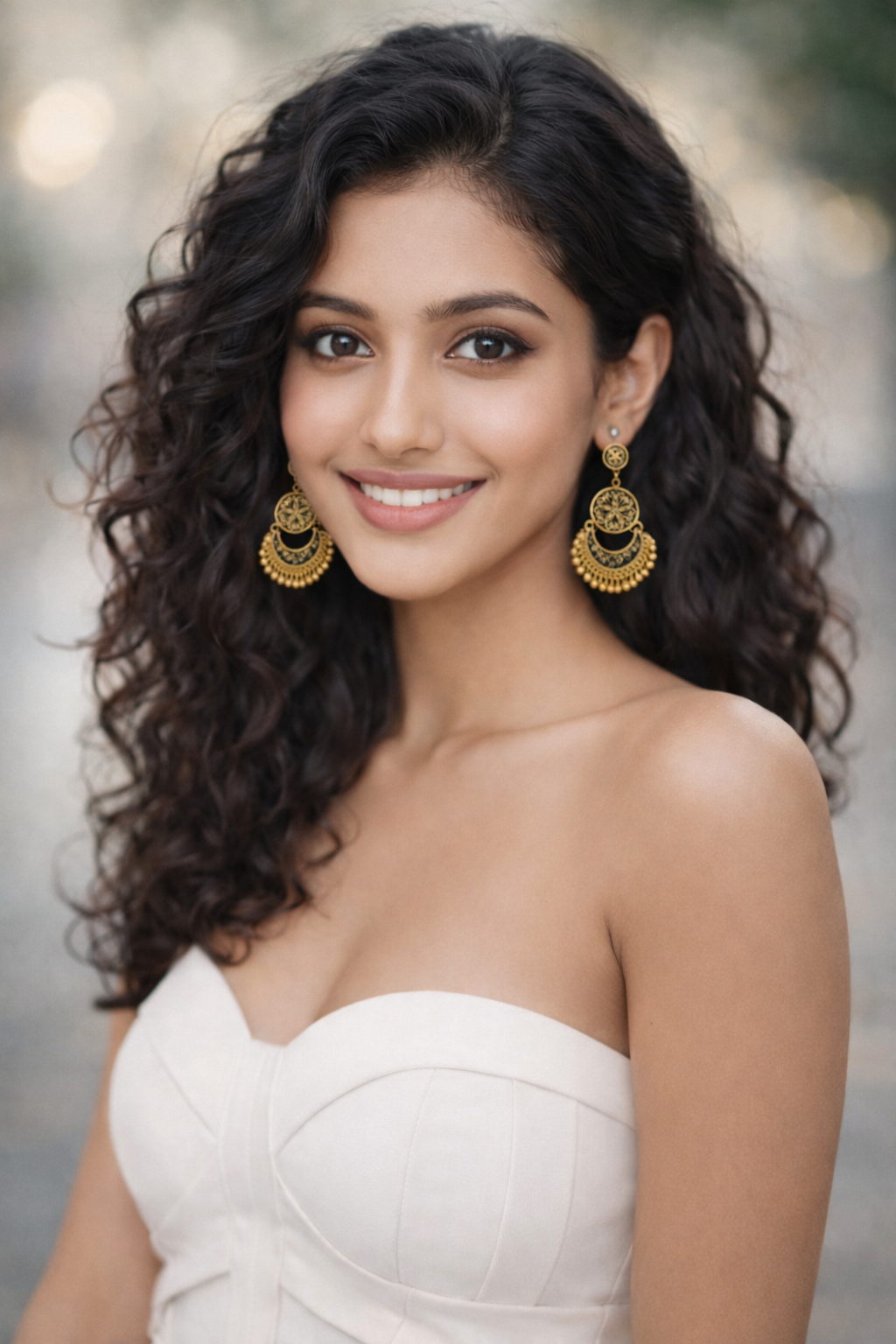 Oxidized Gold & Antique Chandbali Earrings Set - 2 Pairs