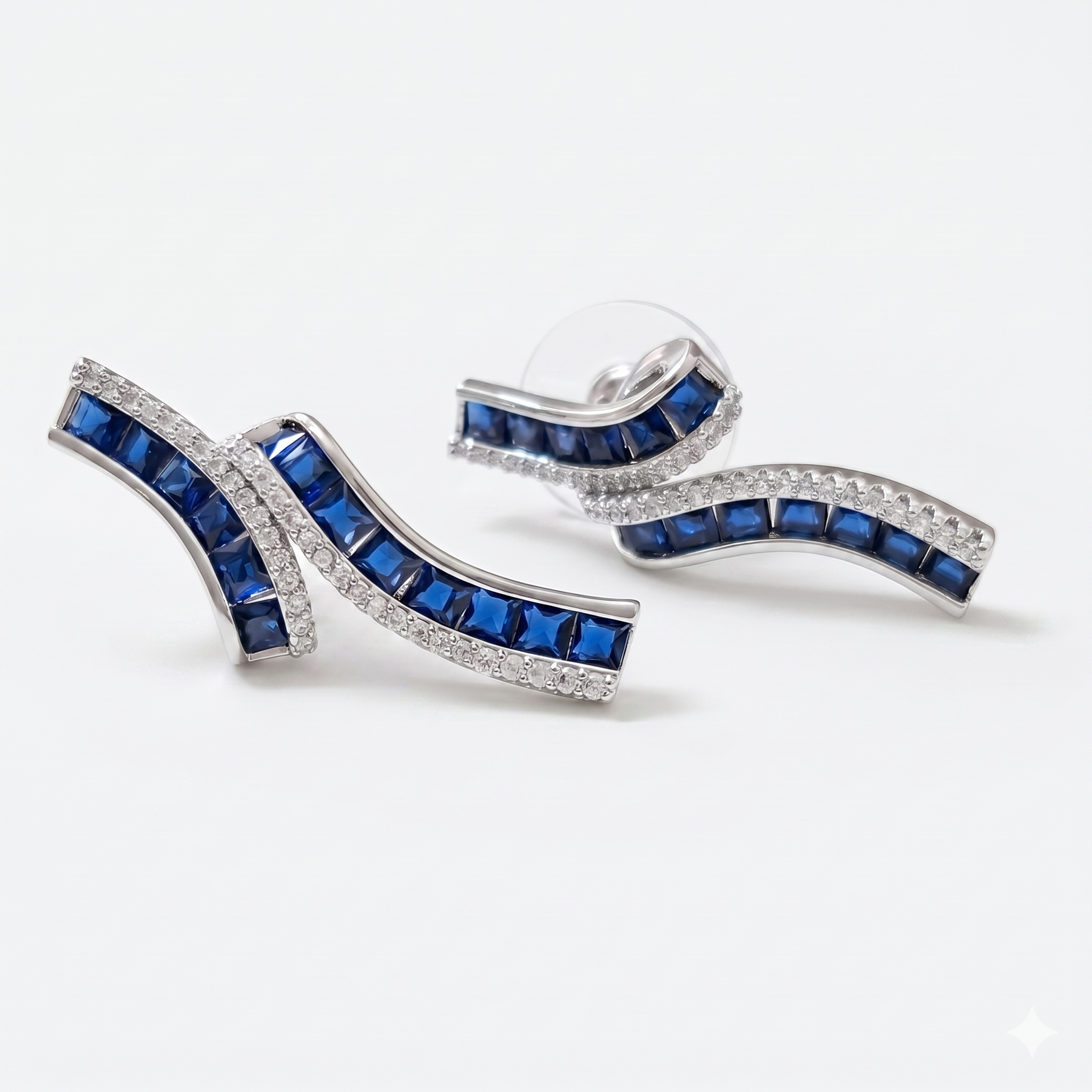 Twisted Elegance Anti-Tarnish American Diamond Earrings