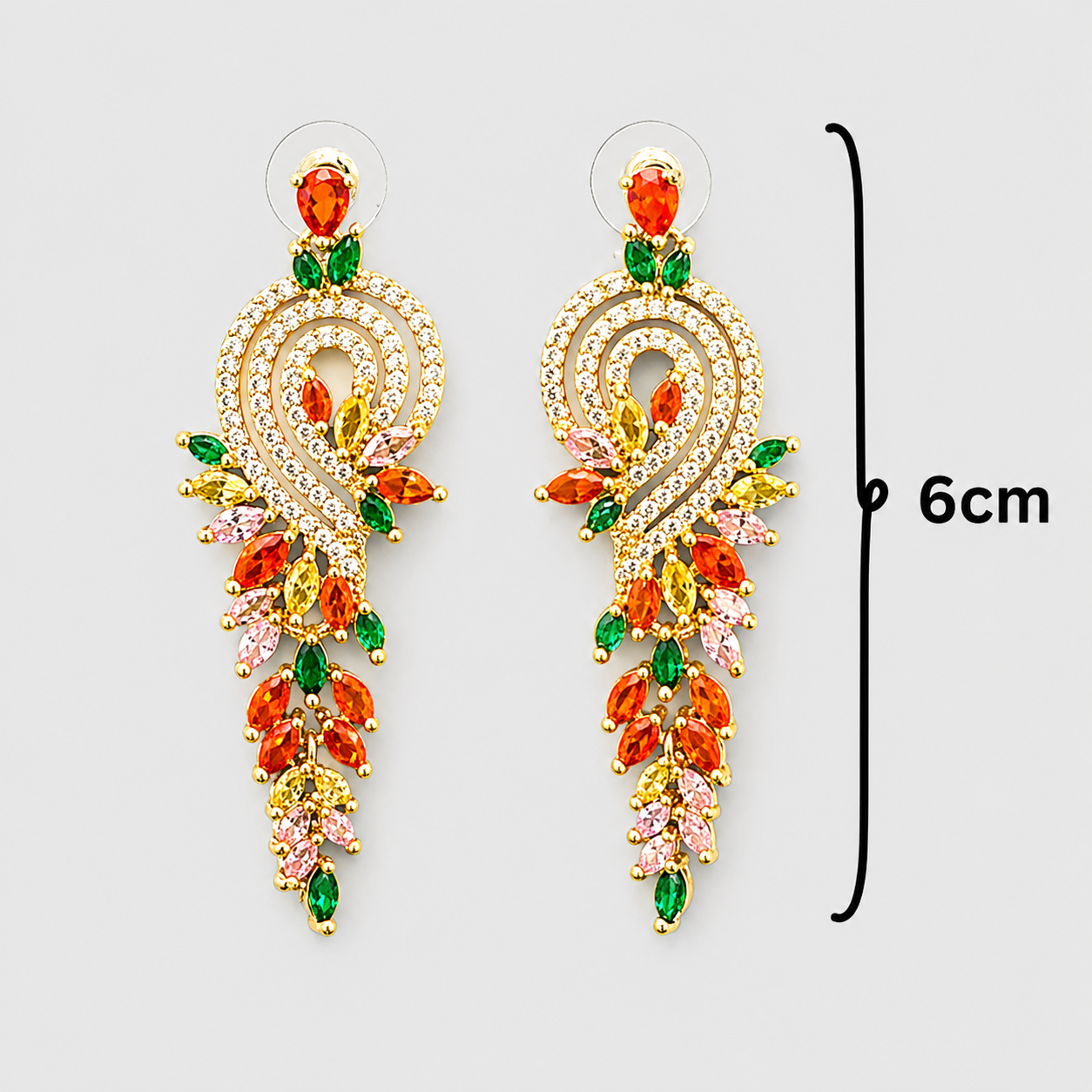 Luxe Multicolor Paisley Drop Earrings - Anti-Tarnish & Premium Finish
