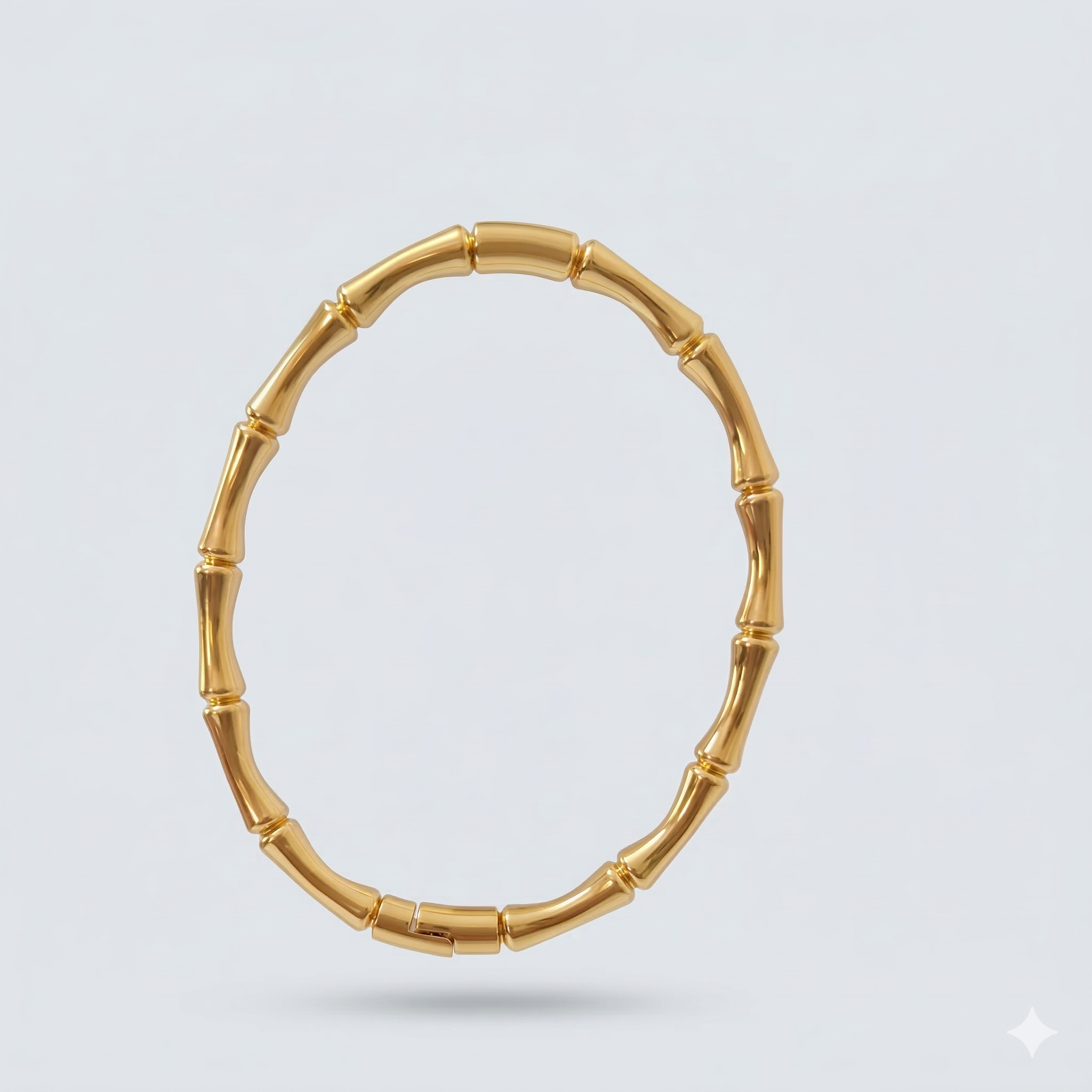 Premium Bamboo Style Gold Tone Bracelet – Sleek Minimal Openable Bangle