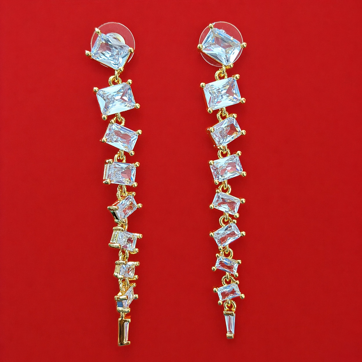 Radiant Cascade Drop Earrings (Anti-Tarnish | Premium Finish)