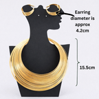 Radiant Coil Statement Jewelry Set – Necklace, Hoop Earrings, Bracelet & Ring