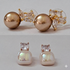 Pearl & Crystal Stud Combo (Set of 2) – S925 Post | Everyday Luxe Earrings