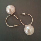 Luna Faux Pearl Hoop Earrings – Minimalist Statement Pearl Drops
