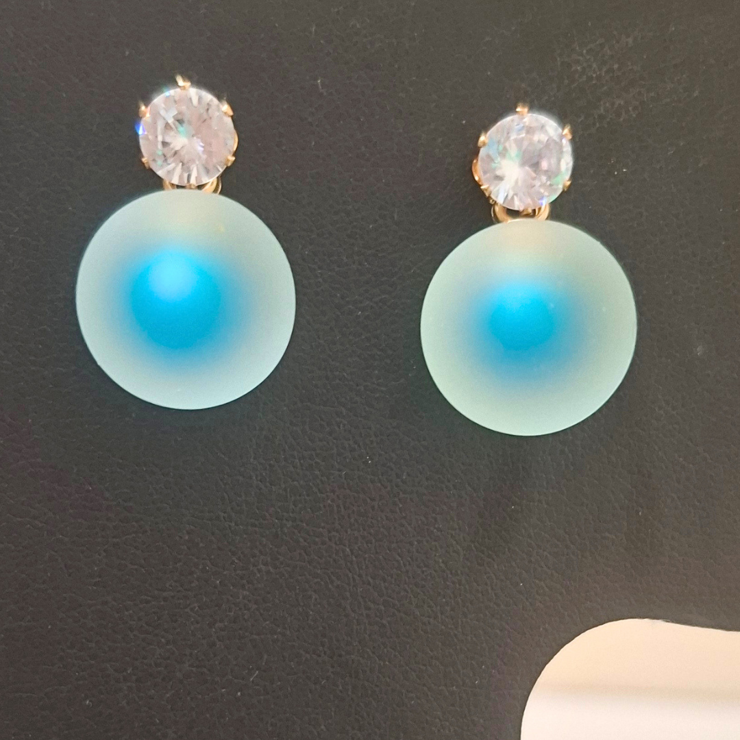 Aurora Frost Faux Pearl Stud Earrings