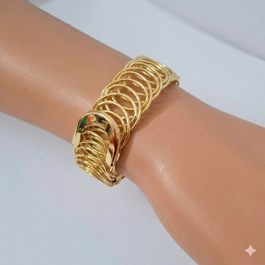Spiral Earrings with Statement Bracelets – 3 Piece Jewelry Combo